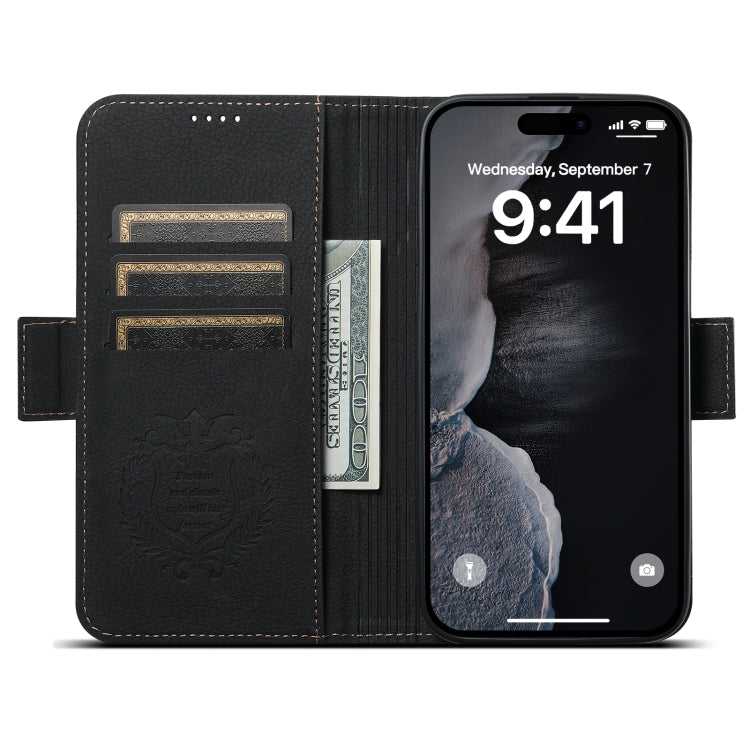 For iPhone 14 Pro Max SUTENI J07 Multifunctional Horizontal Flip Magsafe Leather Phone Case(Black) - iPhone 14 Pro Max Cases by Suteni | Online Shopping South Africa | PMC Jewellery | Buy Now Pay Later Mobicred