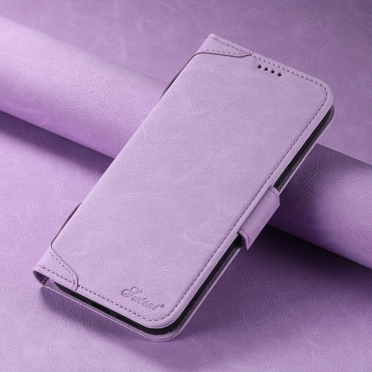 For iPhone 15 Pro SUTENI J07 Multifunctional Horizontal Flip Magsafe Leather Phone Case(Purple) - iPhone 15 Pro Cases by Suteni | Online Shopping South Africa | PMC Jewellery | Buy Now Pay Later Mobicred