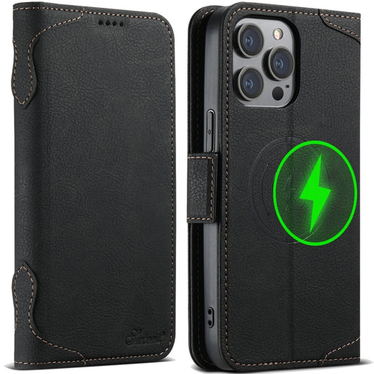 For iPhone 15 Pro Max SUTENI J07 Multifunctional Horizontal Flip Magsafe Leather Phone Case(Black) - iPhone 15 Pro Max Cases by Suteni | Online Shopping South Africa | PMC Jewellery | Buy Now Pay Later Mobicred