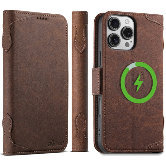 For iPhone 16 Pro SUTENI J07 Multifunctional Horizontal Flip Magsafe Leather Phone Case(Brown) - iPhone 16 Pro Cases by Suteni | Online Shopping South Africa | PMC Jewellery | Buy Now Pay Later Mobicred