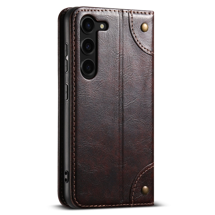 For Samsung Galaxy S24 5G Suteni Baroque Calf Texture Buckle Wallet Leather Phone Case(Brown) - Galaxy S24 5G Cases by Suteni | Online Shopping South Africa | PMC Jewellery | Buy Now Pay Later Mobicred