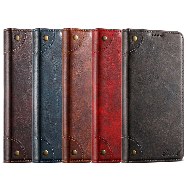 For Samsung Galaxy S24 5G Suteni Baroque Calf Texture Buckle Wallet Leather Phone Case(Red) - Galaxy S24 5G Cases by Suteni | Online Shopping South Africa | PMC Jewellery | Buy Now Pay Later Mobicred