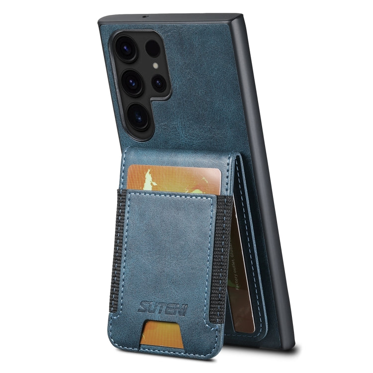 For Samsung Galaxy S24 Ultra 5G Suteni H03 Oil Wax Leather Wallet Stand Back Phone Case(Blue) - Galaxy S24 Ultra 5G Cases by Suteni | Online Shopping South Africa | PMC Jewellery | Buy Now Pay Later Mobicred