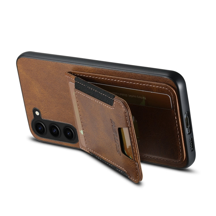 For Samsung Galaxy S24+ 5G Suteni H03 Oil Wax Leather Wallet Stand Back Phone Case(Brown) - Galaxy S24+ 5G Cases by Suteni | Online Shopping South Africa | PMC Jewellery | Buy Now Pay Later Mobicred