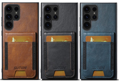 For Samsung Galaxy S24 Ultra 5G Suteni H03 Oil Wax Leather Wallet Stand Back Phone Case(Blue) - Galaxy S24 Ultra 5G Cases by Suteni | Online Shopping South Africa | PMC Jewellery | Buy Now Pay Later Mobicred