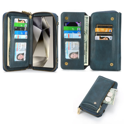 For Samsung Galaxy S24+ 5G Crossbody Multi-functional Zipper Wallet Leather Phone Case(Green) - Galaxy S24+ 5G Cases by PMC Jewellery | Online Shopping South Africa | PMC Jewellery | Buy Now Pay Later Mobicred