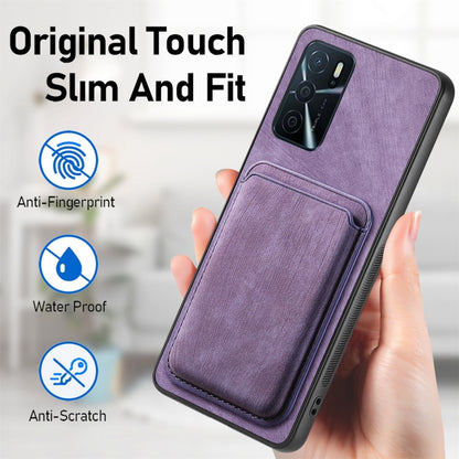 For OPPO Reno10 Global Retro Leather Card Bag Magnetic Phone Case(Purple) - OPPO Cases by PMC Jewellery | Online Shopping South Africa | PMC Jewellery | Buy Now Pay Later Mobicred