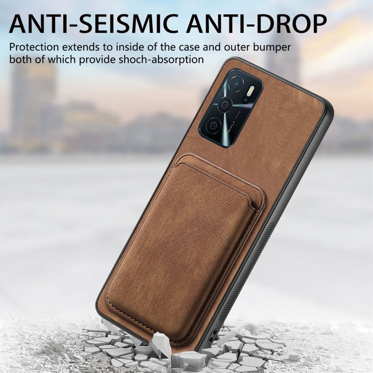 For OPPO Reno10 Pro Global Retro Leather Card Bag Magnetic Phone Case(Brown) - OPPO Cases by PMC Jewellery | Online Shopping South Africa | PMC Jewellery | Buy Now Pay Later Mobicred