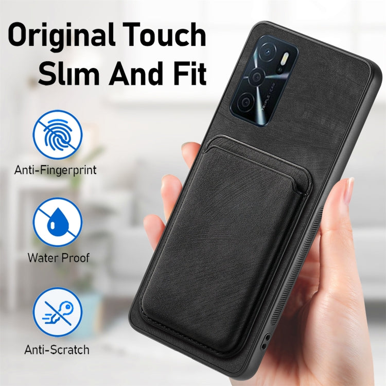 For OPPO Reno10 Pro+ Retro Leather Card Bag Magnetic Phone Case(Black) - OPPO Cases by PMC TechLife | Online Shopping South Africa | PMC TechLife | Buy Now Pay Later Mobicred
