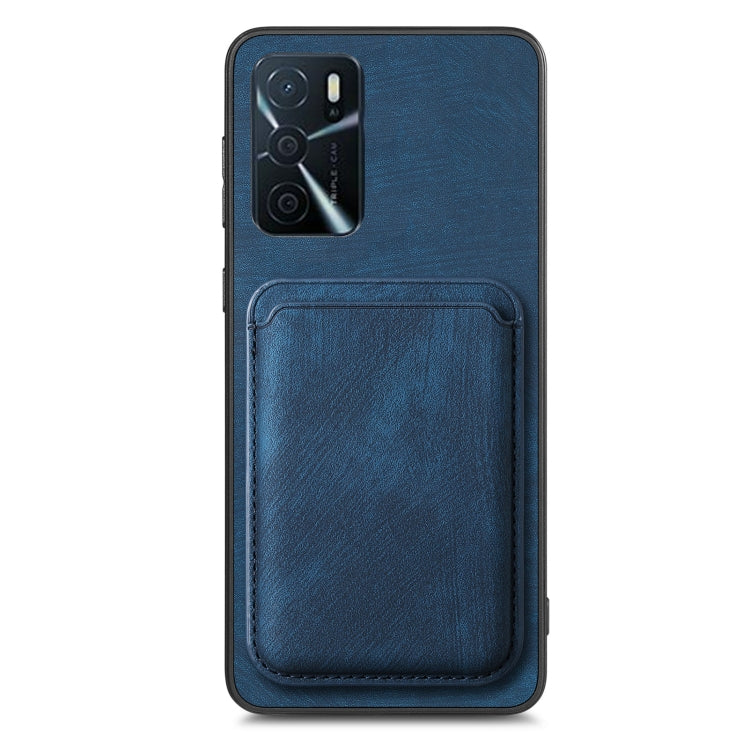 For OPPO A1 5G Retro Leather Card Bag Magnetic Phone Case(Blue) - OPPO Cases by PMC Jewellery | Online Shopping South Africa | PMC Jewellery | Buy Now Pay Later Mobicred
