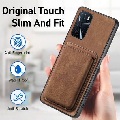 For OPPO Reno8 5G Retro Leather Card Bag Magnetic Phone Case(Brown) - OPPO Cases by PMC Jewellery | Online Shopping South Africa | PMC Jewellery | Buy Now Pay Later Mobicred