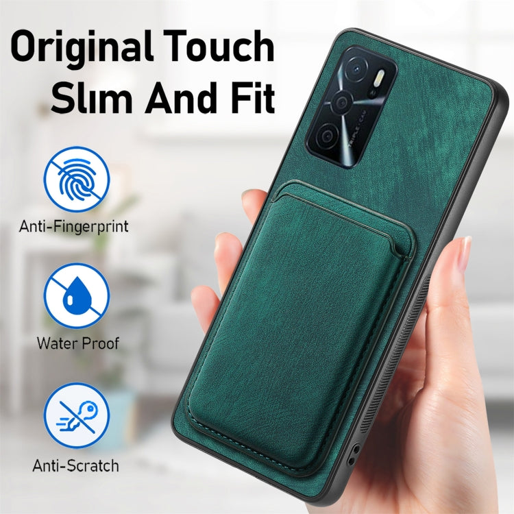 For OPPO A57 5G Retro Leather Card Bag Magnetic Phone Case(Green) - OPPO Cases by PMC Jewellery | Online Shopping South Africa | PMC Jewellery | Buy Now Pay Later Mobicred