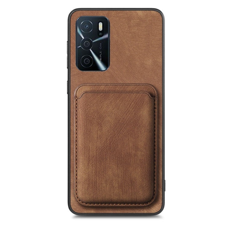 For OPPO Reno7 5G Retro Leather Card Bag Magnetic Phone Case(Brown) - OPPO Cases by PMC TechLife | Online Shopping South Africa | PMC TechLife | Buy Now Pay Later Mobicred