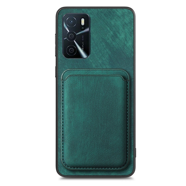 For OPPO Reno7 5G Retro Leather Card Bag Magnetic Phone Case(Green) - OPPO Cases by PMC Jewellery | Online Shopping South Africa | PMC Jewellery | Buy Now Pay Later Mobicred