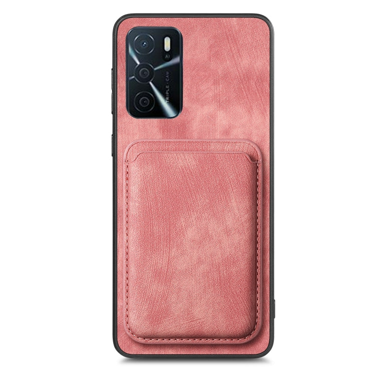 For OPPO Reno6 Pro 5G Retro Leather Card Bag Magnetic Phone Case(Pink) - OPPO Cases by PMC Jewellery | Online Shopping South Africa | PMC Jewellery | Buy Now Pay Later Mobicred