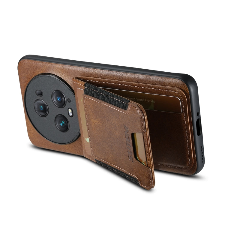 For Honor Magic6 Pro Suteni H03 Oil Wax Leather Wallet Stand Back Phone Case(Brown) - Honor Cases by Suteni | Online Shopping South Africa | PMC Jewellery | Buy Now Pay Later Mobicred