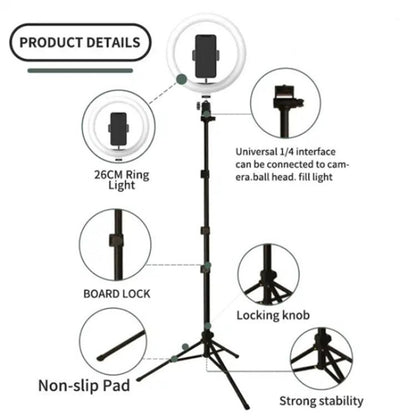 JMARY FM-536A 10 inch Ring Live Fill Light Streaming Stand Beauty Light Set - Ring Light by Jmary | Online Shopping South Africa | PMC Jewellery | Buy Now Pay Later Mobicred