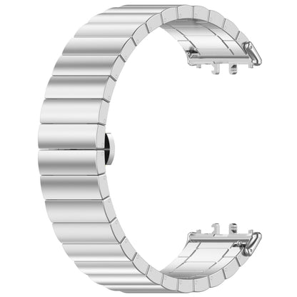 For Samsung Galaxy Fit 3 SM-R390 One Bead Stainless Steel Metal Watch Band(Silver) - Watch Bands by PMC Jewellery | Online Shopping South Africa | PMC Jewellery