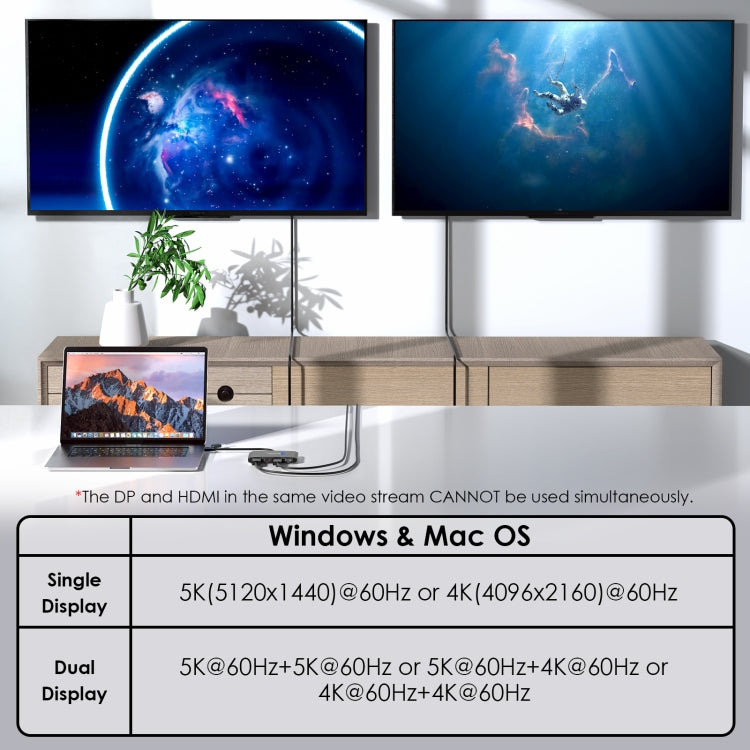 WAVLINK WL-UG69DH2 Dual Monitor USB+Type-C to Dual 4K HD DisplayPort Adapter Splitter(Black) - free shipping - PMC Jewellery - Order now!