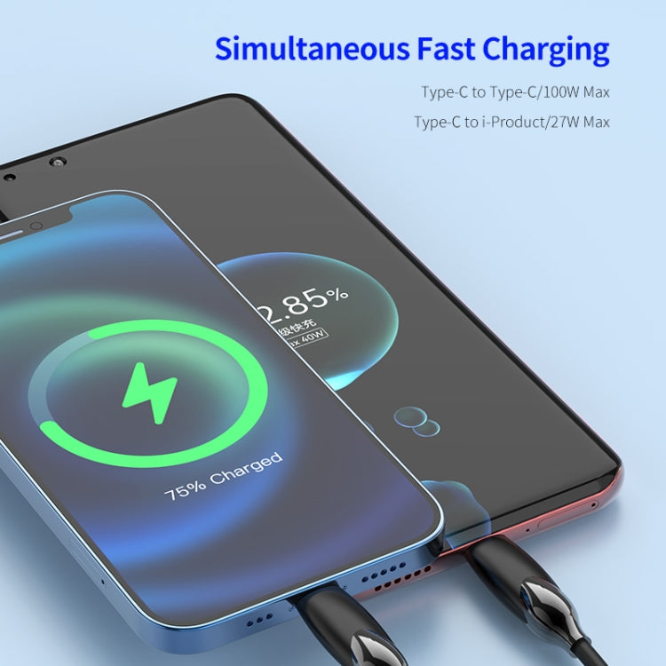 ENKAY PD100W 2-in-1 Type-C to Type-C / 8 Pin Fast Charging Cable with E-Marker, Cable Length:2m - Multifunction Cable by ENKAY | Online Shopping South Africa | PMC Jewellery | Buy Now Pay Later Mobicred