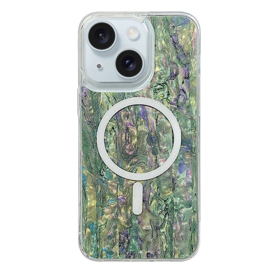 For iPhone 15 Plus Shell Texture Multicolor MagSafe TPU Phone Case(Sea Green) - iPhone 15 Plus Cases by PMC Jewellery | Online Shopping South Africa | PMC Jewellery