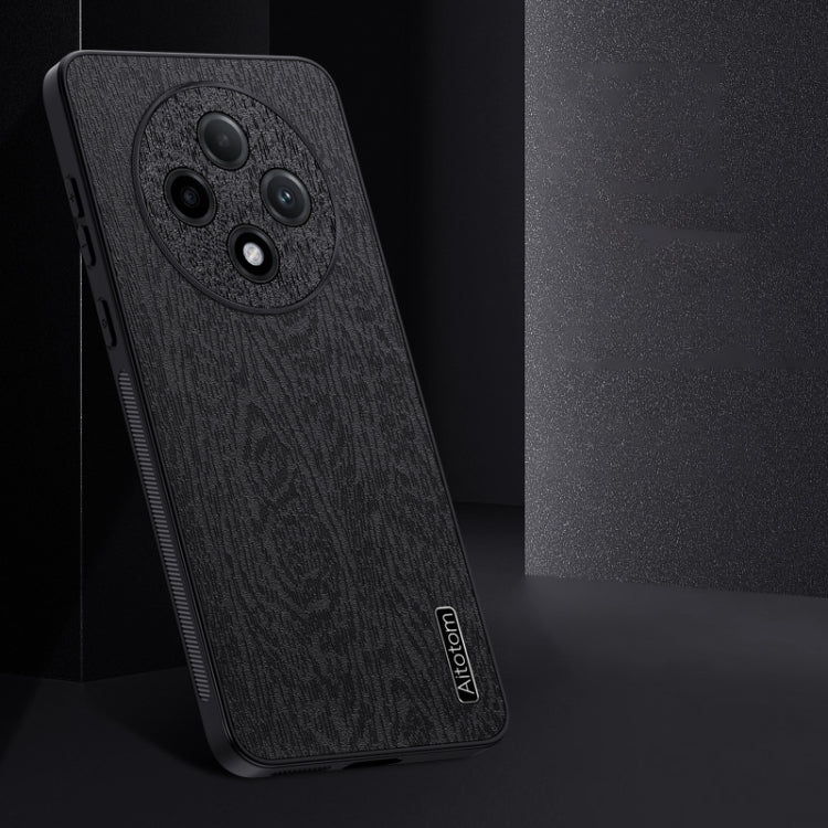 For OPPO A3 Pro Tree Bark Leather Shockproof Phone Case(Black) - OPPO Cases by PMC Jewellery | Online Shopping South Africa | PMC Jewellery | Buy Now Pay Later Mobicred