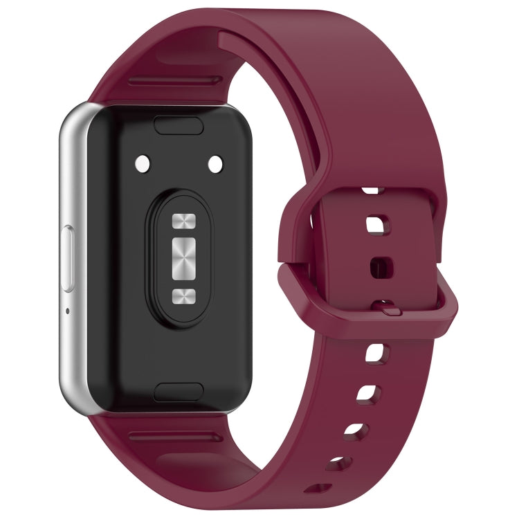 For Samsung Galaxy Fit 3 Solid Color Colorful Buckle Silicone Watch Band(Wine Red) - Watch Bands by PMC Jewellery | Online Shopping South Africa | PMC Jewellery