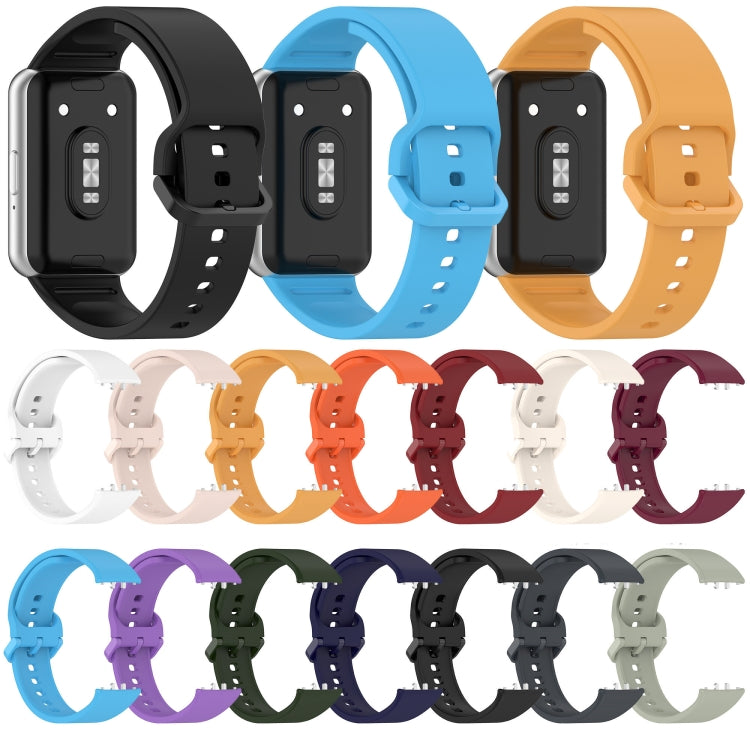 For Samsung Galaxy Fit 3 Solid Color Colorful Buckle Silicone Watch Band(Gray) - Watch Bands by PMC Jewellery | Online Shopping South Africa | PMC Jewellery