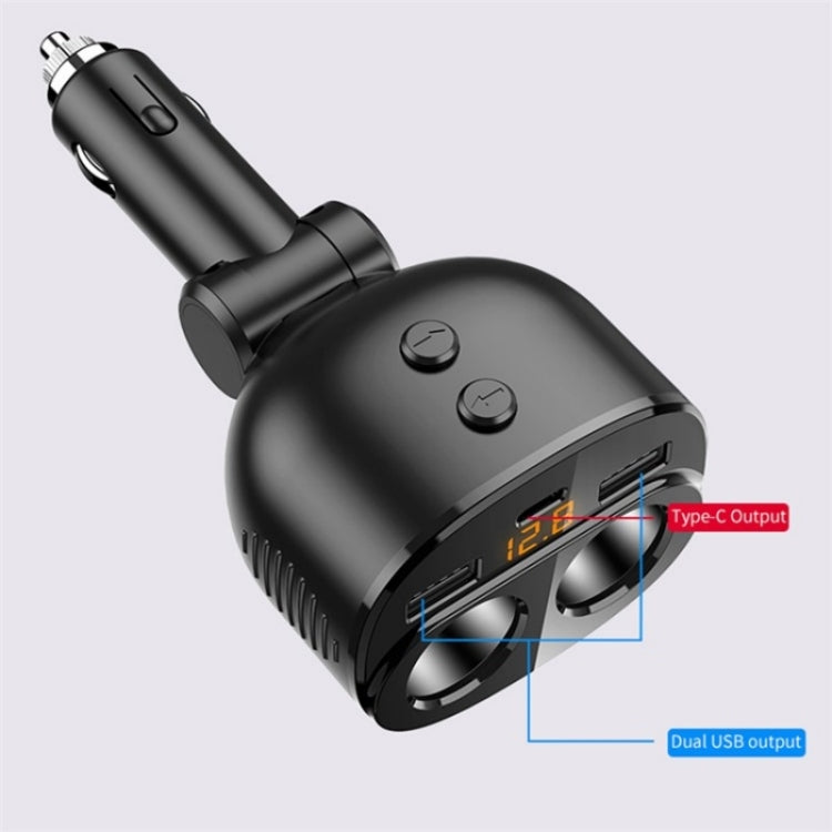 C06Q Dual USB + Type-C Cigarette Lighter PD 18W / QC3.0 Fast Charging Car Charger - Car Charger by PMC Jewellery | Online Shopping South Africa | PMC Jewellery | Buy Now Pay Later Mobicred