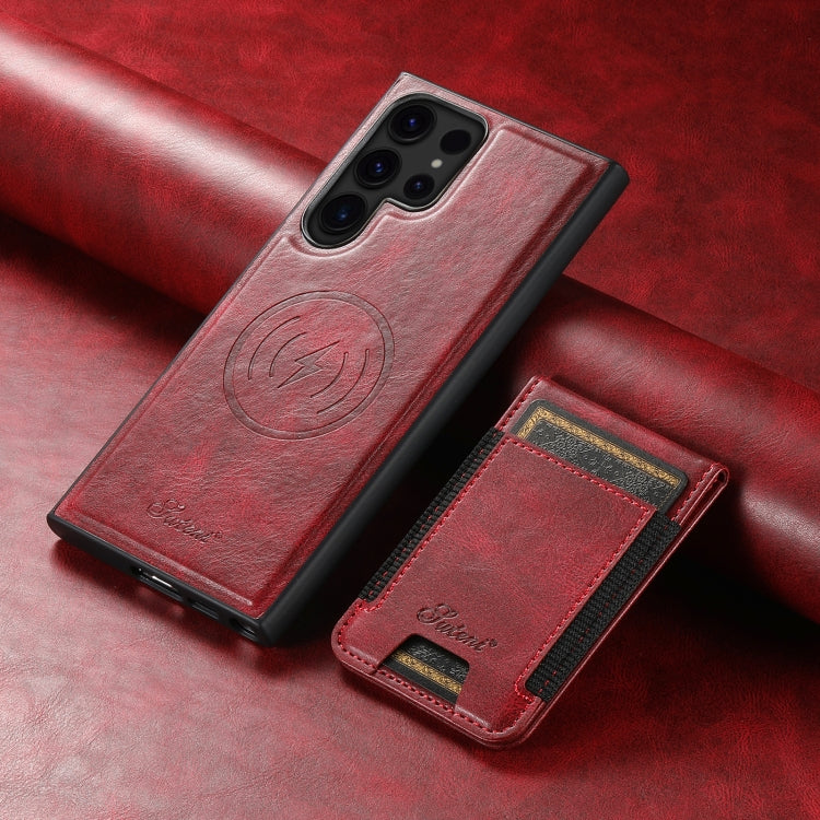 For Samsung Galaxy S24 Ultra 5G Suteni H17 Oil Eax Leather Detachable Wallet Phone Case(Red) - Galaxy S24 Ultra 5G Cases by Suteni | Online Shopping South Africa | PMC Jewellery | Buy Now Pay Later Mobicred