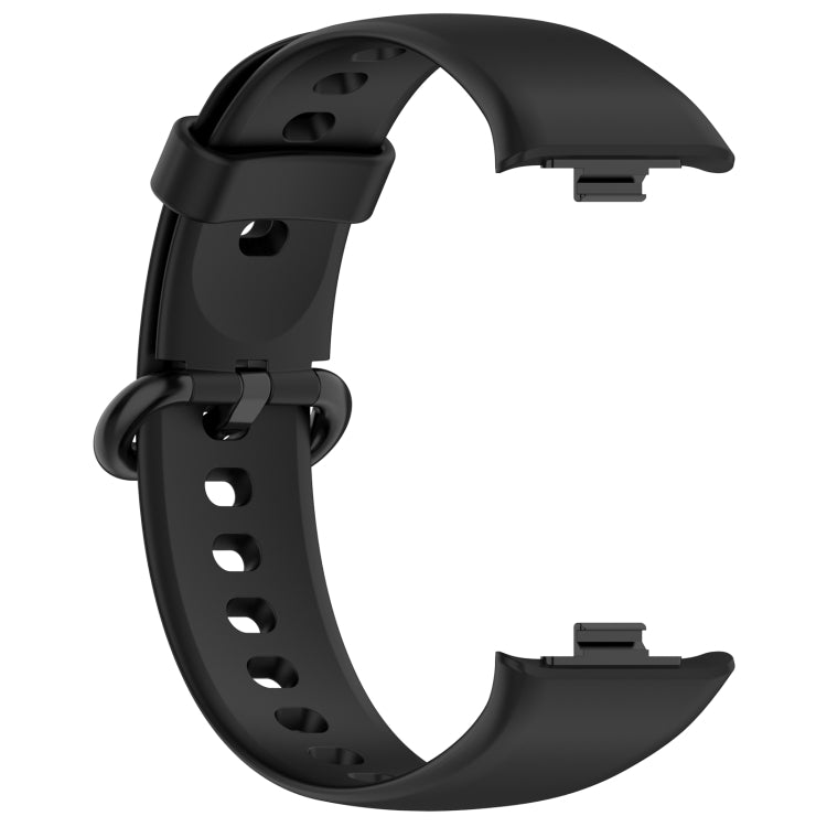 For Redmi Watch 4 Solid Color Colorful Buckle Silicone Watch Band(Black) - Watch Bands by PMC Jewellery | Online Shopping South Africa | PMC Jewellery