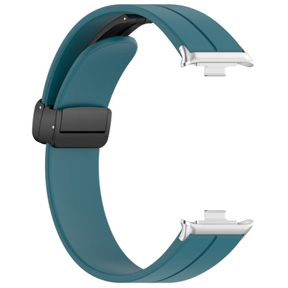 For Redmi Watch 4 Groove Folding Magnetic Buckle Silicone Watch Band(Cyan) - Watch Bands by PMC Jewellery | Online Shopping South Africa | PMC Jewellery