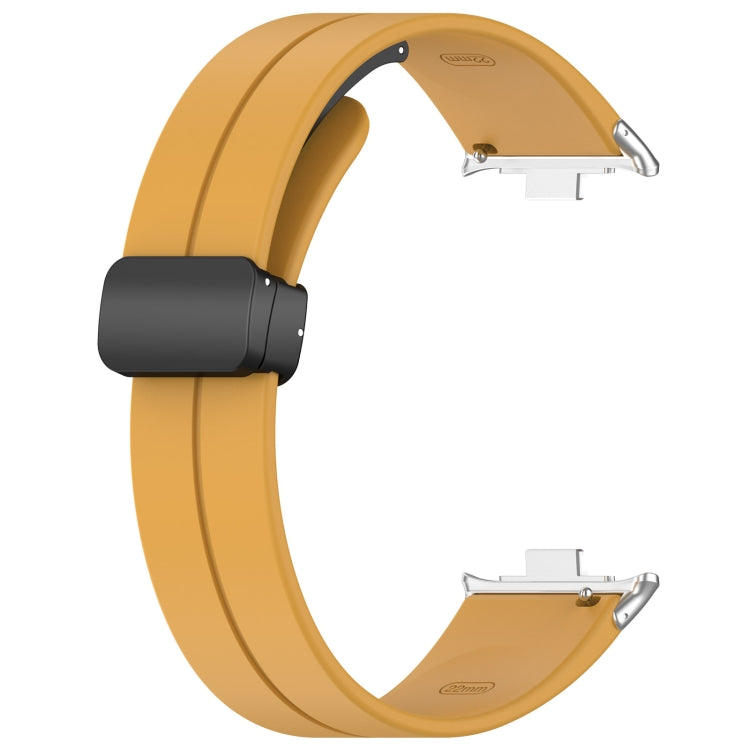 For Xiaomi  Mi Band 8 Pro Groove Folding Magnetic Buckle Silicone Watch Band(Yellow) - Watch Bands by PMC Jewellery | Online Shopping South Africa | PMC Jewellery