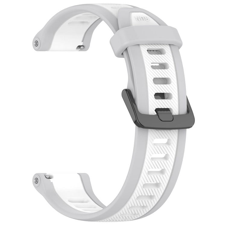For Garmin Forerunner 265 22mm Two Color Textured Silicone Watch Band(White+Grey) - Watch Bands by PMC Jewellery | Online Shopping South Africa | PMC Jewellery