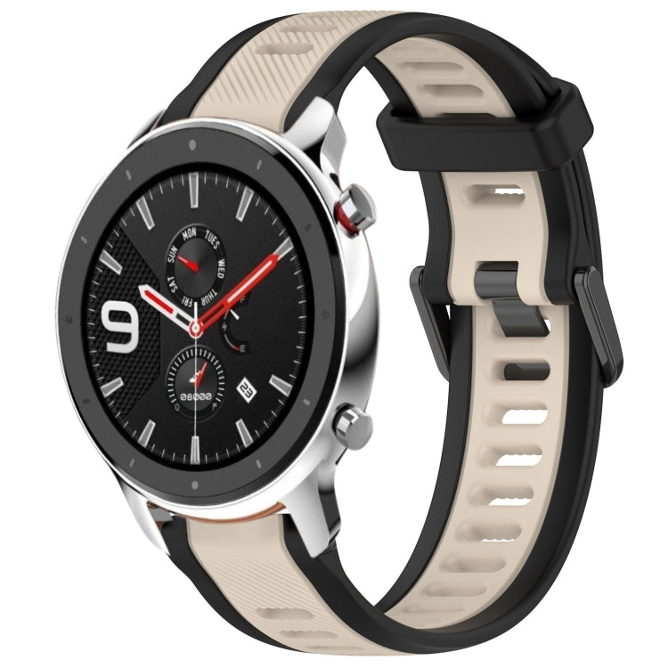 For Amazfit GTR 4 Pro 22mm Two-Color Textured Silicone Watch Band(Starlight + Black) - Watch Bands by PMC Jewellery | Online Shopping South Africa | PMC Jewellery