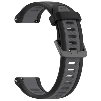 For Amazfit GTR 3 Pro 22mm Two-Color Textured Silicone Watch Band(Grey+Black) - Watch Bands by PMC Jewellery | Online Shopping South Africa | PMC Jewellery