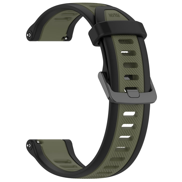 For Amazfit GTR 2 22mm Two-Color Textured Silicone Watch Band(Green+Black) - Watch Bands by PMC Jewellery | Online Shopping South Africa | PMC Jewellery