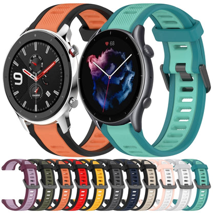 For Amazfit GTR 4 Pro 22mm Two-Color Textured Silicone Watch Band(Water Duck) - Watch Bands by PMC Jewellery | Online Shopping South Africa | PMC Jewellery