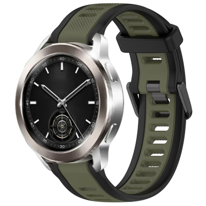 For Xiaomi Watch S3 22mm Two Color Textured Silicone Watch Band(Green+Black) - Watch Bands by PMC Jewellery | Online Shopping South Africa | PMC Jewellery