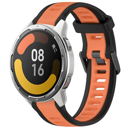 For Xiaomi MI Watch Color 2 22mm Two Color Textured Silicone Watch Band(Orange+Black) - Watch Bands by PMC Jewellery | Online Shopping South Africa | PMC Jewellery