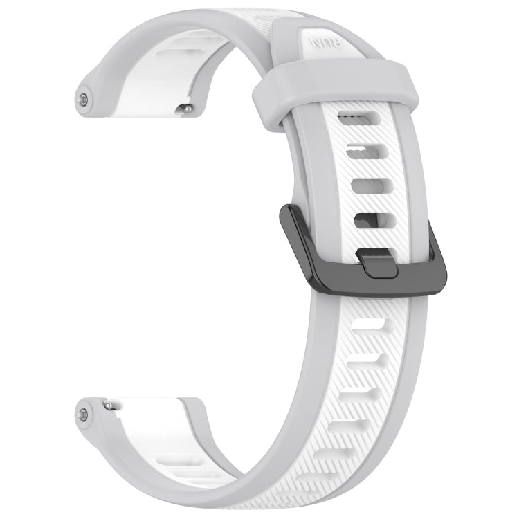 For Amazfit Active 20mm Two-Color Textured Silicone Watch Band(White+Grey) - Watch Bands by PMC TechLife | Online Shopping South Africa | PMC TechLife