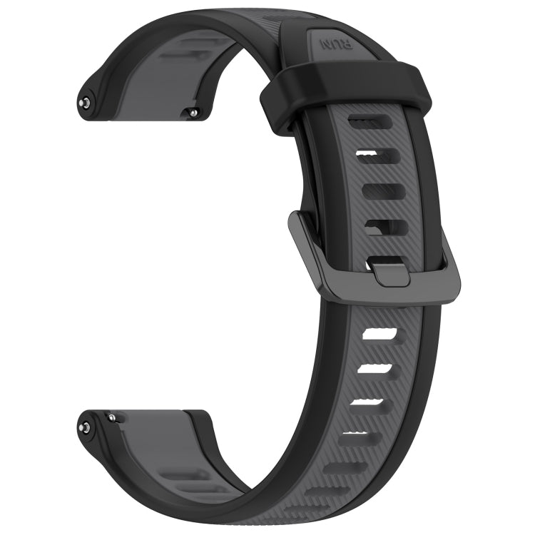 For Amazfit Pop 20mm Two-Color Textured Silicone Watch Band(Grey+Black) - Watch Bands by PMC TechLife | Online Shopping South Africa | PMC TechLife