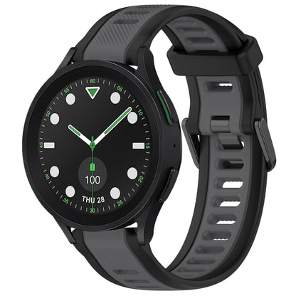 For Samsung Galaxy watch 5 Golf Edition 20mm Two Color Textured Silicone Watch Band(Grey+Black) - Watch Bands by PMC Jewellery | Online Shopping South Africa | PMC Jewellery