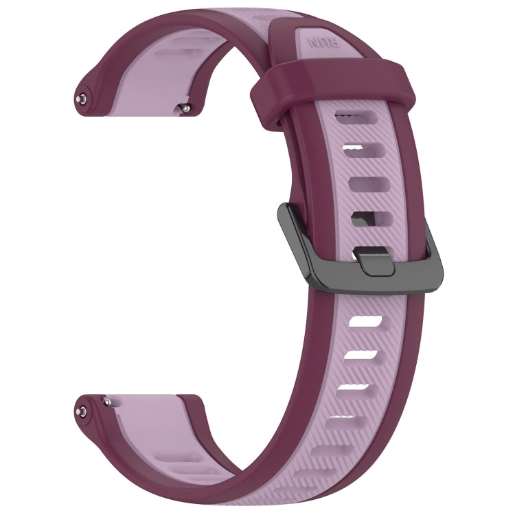 For Garmin Forerunner 165 20mm Two Color Textured Silicone Watch Band(Purple) - Watch Bands by PMC Jewellery | Online Shopping South Africa | PMC Jewellery