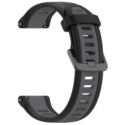 For Garmin Vivoactive 3 20mm Two Color Textured Silicone Watch Band(Grey+Black) - Watch Bands by PMC Jewellery | Online Shopping South Africa | PMC Jewellery
