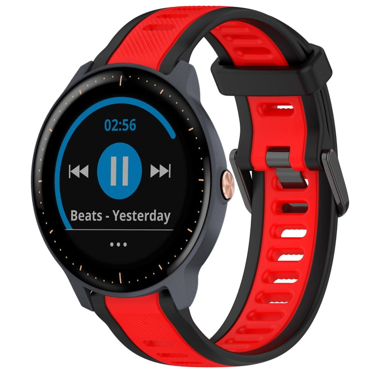 For Garmin Vivoactive3 Music 20mm Two Color Textured Silicone Watch Band(Red+Black) - Watch Bands by PMC Jewellery | Online Shopping South Africa | PMC Jewellery