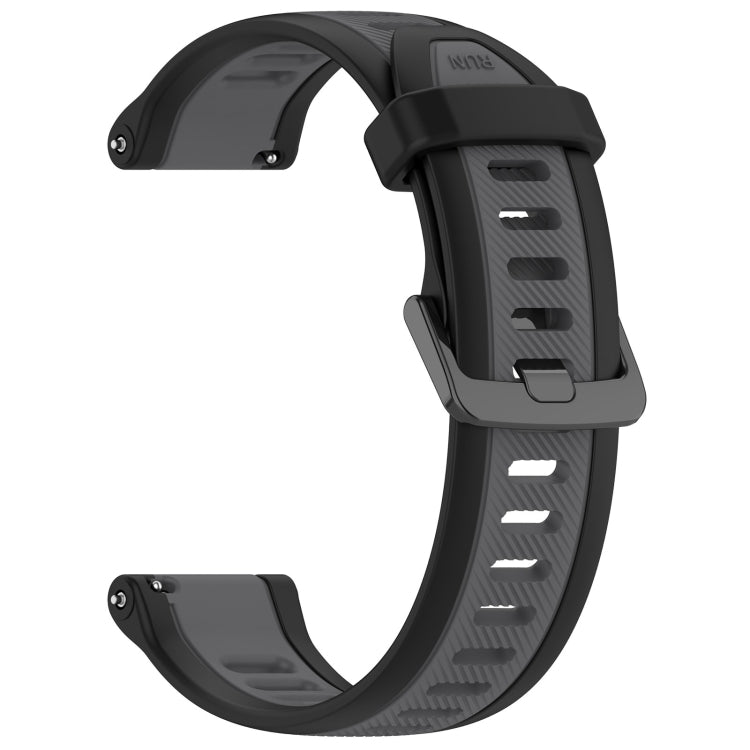 For Garmin Vivoactive3 Music 20mm Two Color Textured Silicone Watch Band(Grey+Black) - Watch Bands by PMC Jewellery | Online Shopping South Africa | PMC Jewellery