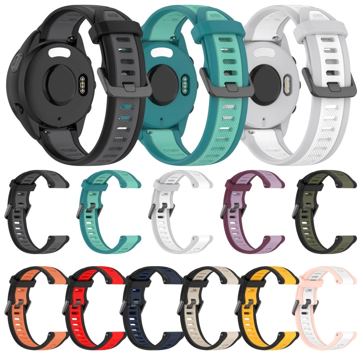 For Garmin Active S 18mm Two Color Textured Silicone Watch Band(White+Pink) - Watch Bands by PMC TechLife | Online Shopping South Africa | PMC TechLife