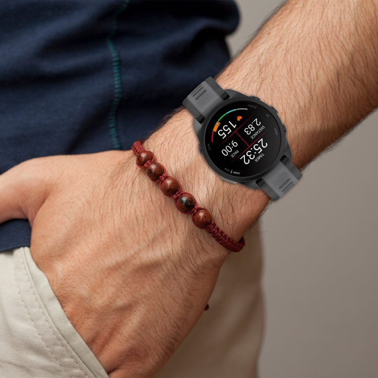 For Garmin Active S 18mm Two Color Textured Silicone Watch Band(Starlight + Black) - Watch Bands by PMC TechLife | Online Shopping South Africa | PMC TechLife