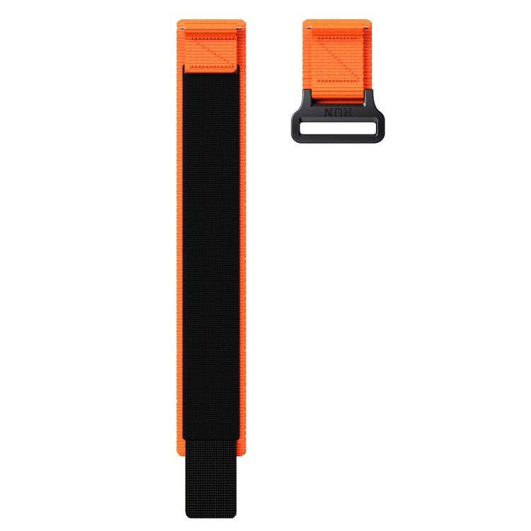 20mm Two Color Nylon Canvas Hook And Loop Fastener Watch Band(Orange+Black) - 20mm Bands by PMC Jewellery | Online Shopping South Africa | PMC Jewellery